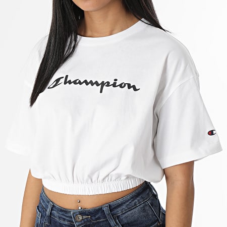 Champion - Tee Shirt Crop Femme 116117 Blanc