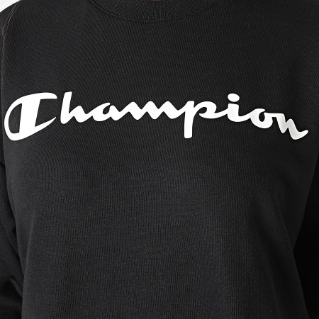 Champion - Sudadera oversize de cuello redondo para mujer 116356 Negro