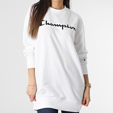 Champion - Sudadera oversize de cuello redondo para mujer 116356 Blanco