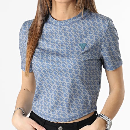 Guess - Tee Shirt Femme V3GP18 Bleu