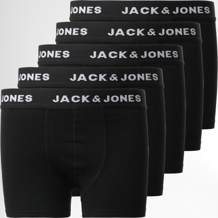 Jack And Jones - Lote de 5 calzoncillos bóxer negros Huey para niños