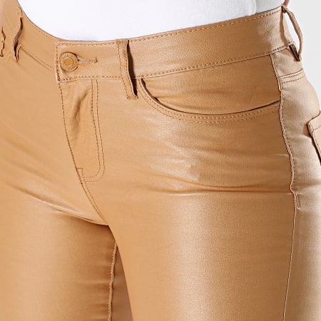 Vero Moda - Jeans slim rivestiti marrone da donna