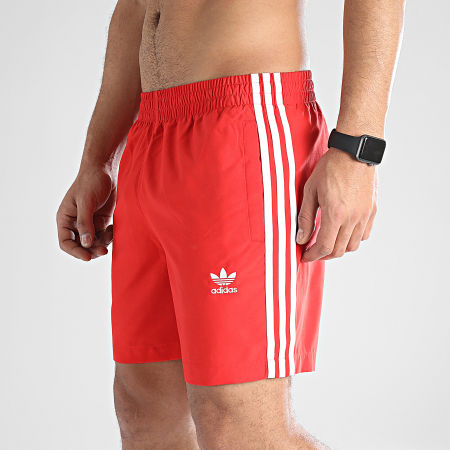 Adidas Originals - Traje de baño 3 rayas Adicolor H44768 Rojo