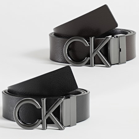 Calvin Klein - Ceinture Réversible CK Metal 0354 Noir Marron
