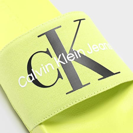 Calvin Klein - Claquettes Slide Monogram 0061 Safety Yellow