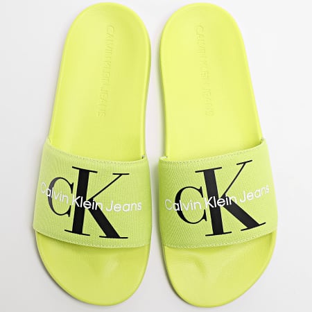 Calvin Klein - Claquettes Slide Monogram 0061 Safety Yellow