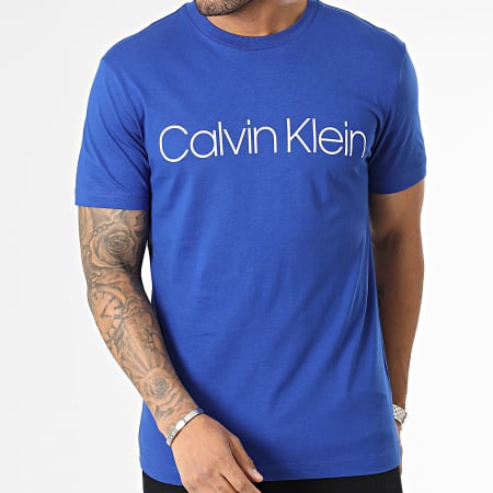 Calvin Klein - Tee Shirt Cotone Logo frontale 3078 Blu
