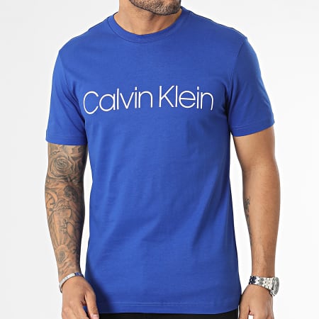 Calvin Klein - Tee Shirt Cotone Logo frontale 3078 Blu