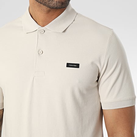 Calvin Klein - Polo Mouw Kort Stretch Piqué Slim 1196 Beige