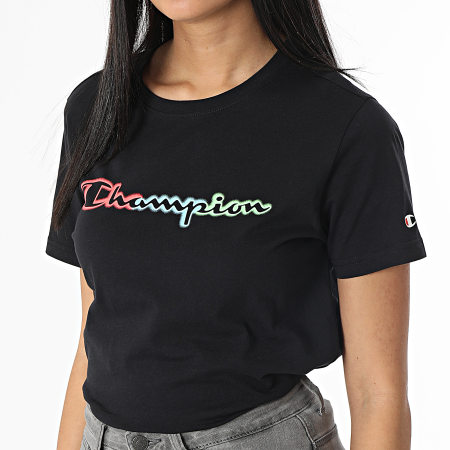 Black champion shirt with pink writing store