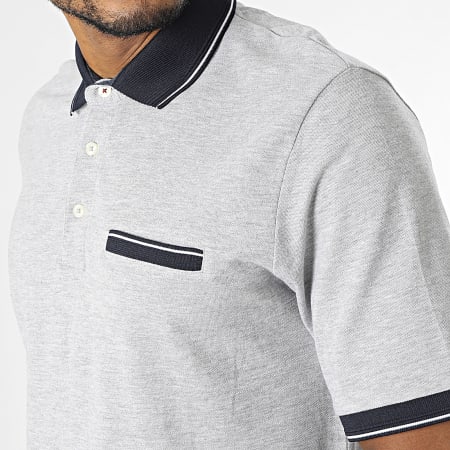 Jack And Jones - Polo Manches Courtes Luvance Gris Chiné