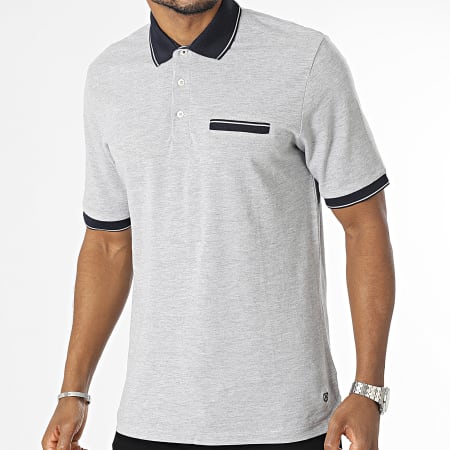 Jack And Jones - Luvance Polo Korte Mouw Heide Grijs