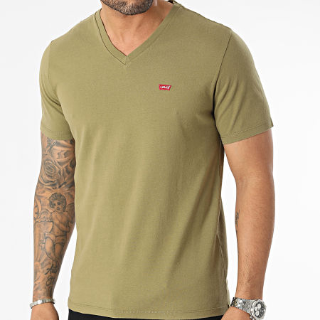 Levi's - Camiseta cuello pico 85641 Verde caqui