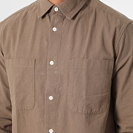 Only And Sons - Chemise Manches Longues Life Regular Marron