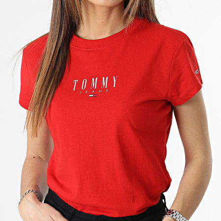 Tommy Jeans - Maglietta donna Essential Logo 2 5749 Rosso