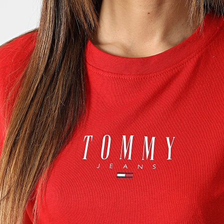 Tommy Jeans - Camiseta de mujer Essential Logo 2 5749 Rojo