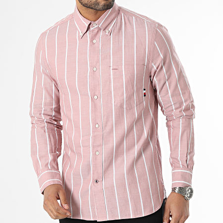 Tommy Hilfiger - Chemise Manches Longues A Rayures Oxford Stripe 0080 Rose