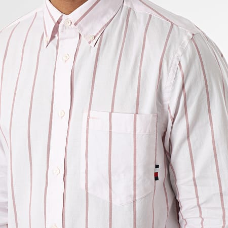 Tommy Hilfiger - Camicia a righe Oxford a maniche lunghe 0080 Rosa chiaro