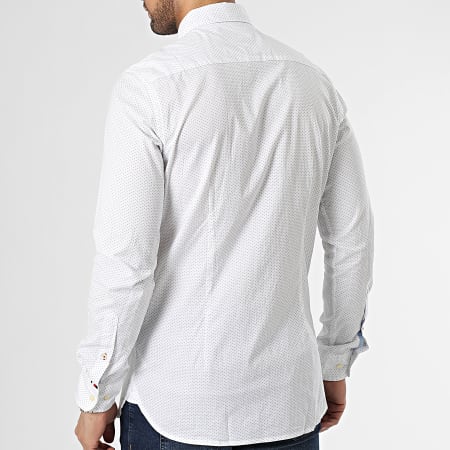 Tommy Hilfiger - Natural Soft Mini Print Camicia a maniche lunghe 0689 Bianco