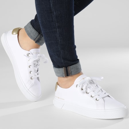 Tommy Hilfiger - Baskets Femme Lace Up Vulcanized Leather 6957 White