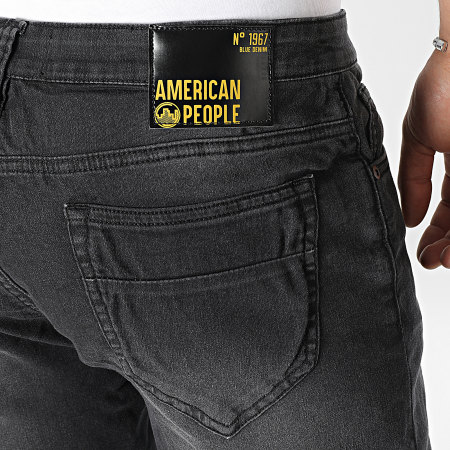American People - Pantalón corto vaquero negro Soody