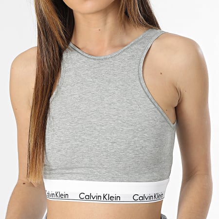 Calvin Klein - Camiseta de tirantes Loungewear Mujer QF7214E Heather Grey