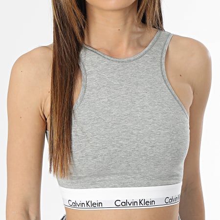 Calvin Klein - Camiseta de tirantes Loungewear Mujer QF7214E Heather Grey