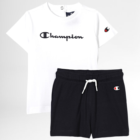 Champion - Conjunto de camiseta y pantalón corto para niño 306302 Azul marino Blanco