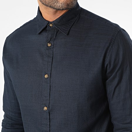 Chemise Manches Longues Jack & Jones Homme - Noire, Taille L, 100% Coton