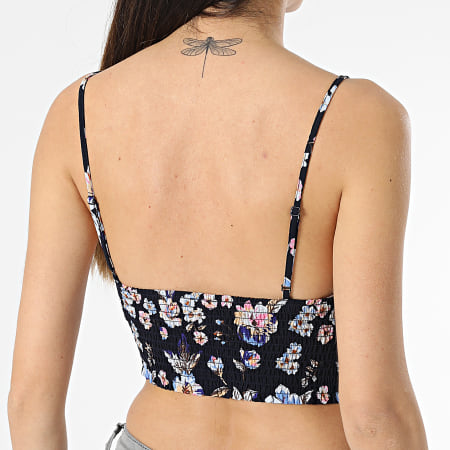 Only - Top Floral Nova Lux Azul Jade Mujer