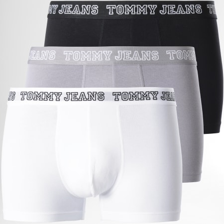 Tommy Jeans - Set di 3 boxer Essentials Varsity 2850 nero bianco grigio erica