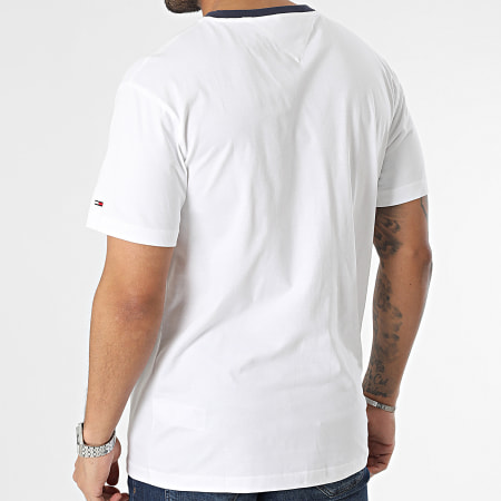 Tommy Jeans - Tee Shirt Poche Classic Label Ringe 6317 Blanc