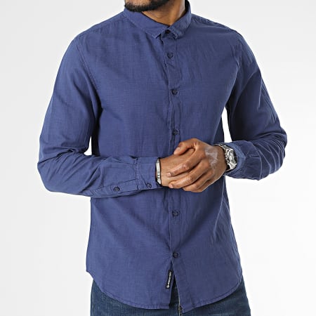 American People - Chemise Manches Longues Cameron Bleu Marine