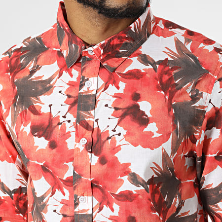 American People - Chemise Manches Longues Cesarus Blanc Rouge Floral