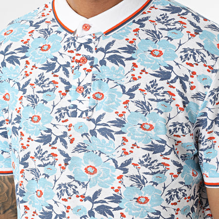 American People - Polo Manches Courtes Pouly Blanc Floral
