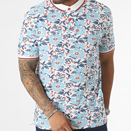 American People - Polo Manches Courtes Pouly Blanc Floral