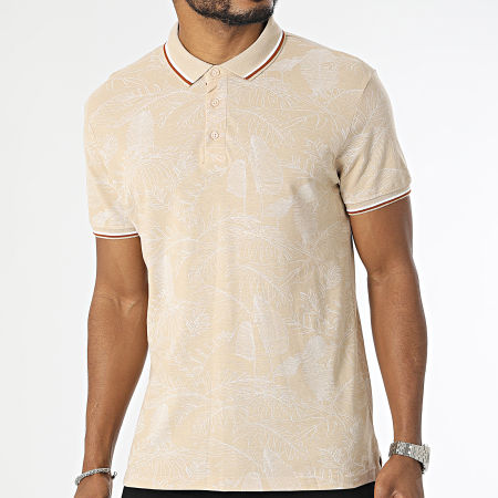 American People - Polo Manches Courtes Pack Beige Floral