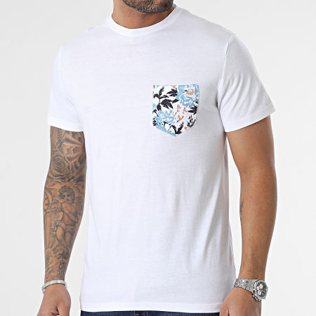 American People - Tee Shirt Poche Tiner Blanc Floral