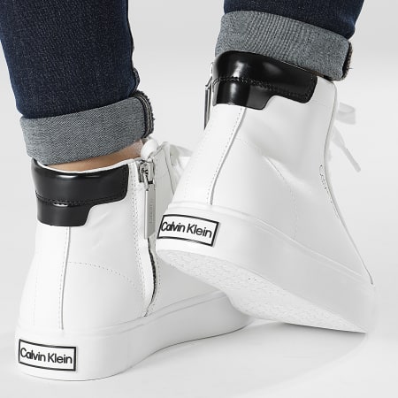 Calvin Klein - Zapatillas Vulcanized High Top 1407 Bright White de mujer