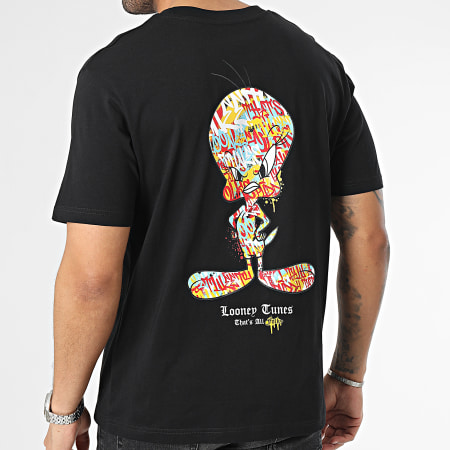 Looney Tunes - Camiseta grande Tweety Graff Negra