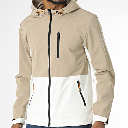Only And Sons - Veste Zippée Capuche Gilbert Hooded Beige Blanc
