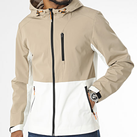 Only And Sons - Veste Zippée Capuche Gilbert Hooded Beige Blanc