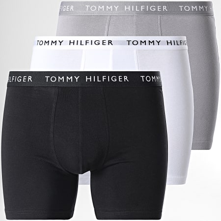 Tommy Hilfiger - Set di 3 boxer Premium Essentials 2204 nero grigio bianco