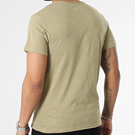 American People - Tee Shirt Col V Sunny Vert Kaki