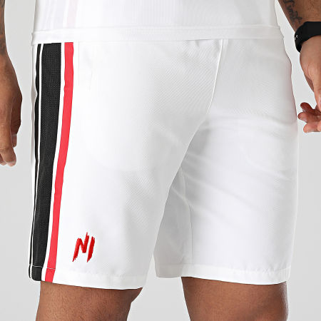 NI by Ninho - Diamond SH-018 Blanco Rojo Negro Rayas Jogging Shorts