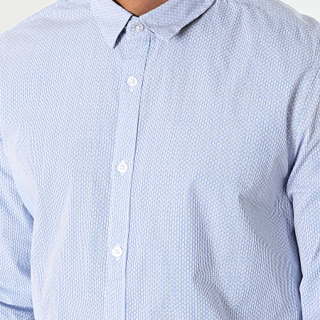 Teddy Smith - Camisa de manga larga a rayas Carton 10711547D Azul claro