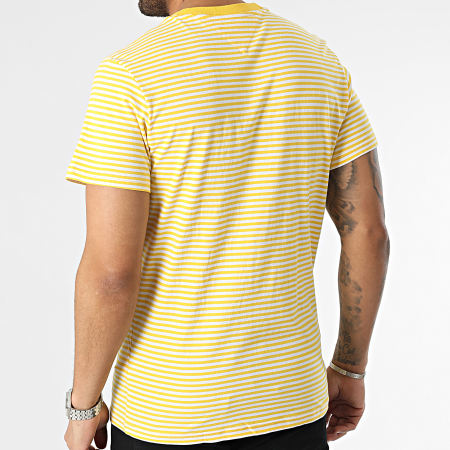 Tommy Jeans - Tee Shirt A Rayures Tommy Classics 5515 Jaune Blanc