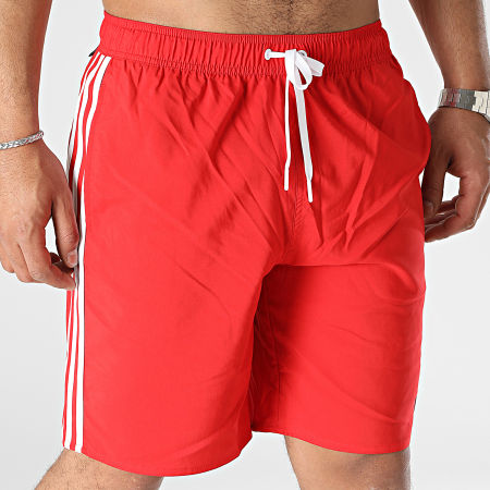 Adidas Performance - HT4360 Rojo 3 Rayas Pantalones cortos de baño