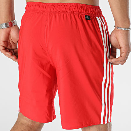 Adidas Sportswear - Short De Bain A Bandes 3 Stripes HT4360 Rouge