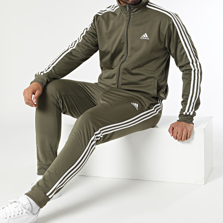 Adidas Sportswear - Ensemble De Survetement A Bandes IC6755 Vert Kaki